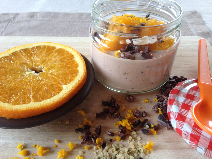 Orangen-Schoko-Joghurt mit Kakaonibs – bee in flipflops