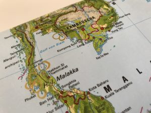 Landkartenetui für Reisedokumente