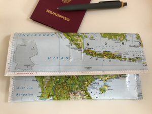 Landkartenetui für Reisedokumente selber machen